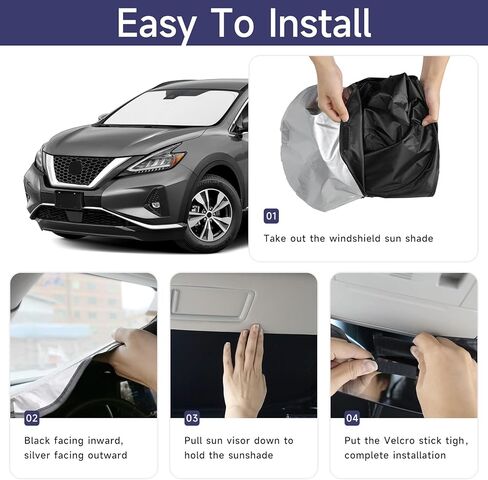 Windshield Sun Shade Custom Fit for Ford Bronco 2021-2025,Foldable Reflective Sunshade for Bronco Accessories,Polyester Car Window Shades for Front Windshield Blocks Sun and Heat in Kuwait