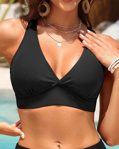 Women Underwire Bikini Top Only - Push Up Swimsuit Top Large Bust Bathing Suit Tops 2025 Supportive Swim Tops in Kuwait