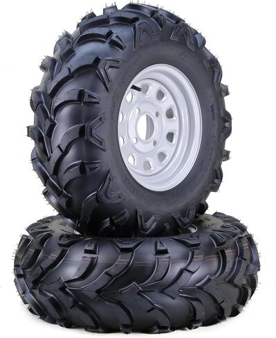 Wanda 25x10-12 Mud Mud Mud ATRANS ATRESIBLY مع مجموعة من الحافات الفضية 4-110 PCD 5+2 ، مجموعة 2 in Saudi Arabia