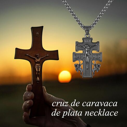 قلادة Cruz de Caravaca S925 Sterling Silver Cruz de Caravaca de Plata Mens Cross Netclaces Dender Jewelry Gifts for Men Women in Saudi Arabia