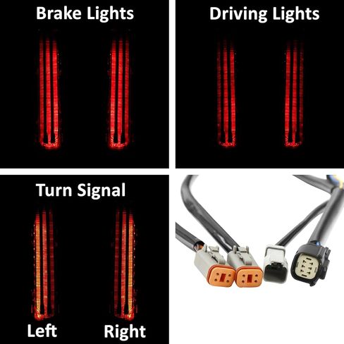 HR3 Run/Brake/Turn LED Light for Rear Fender Fascia Fits for 2014-later Harley Touring Road King FLHR, Road Glide FLTRX, Street Glide FLHX, Ultra Limited FLHTK, Electra Glide Standard (Smoke Lens) in Saudi Arabia