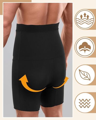 3 Pcs Men Girdle Tummy Control Shorts Compression Underwear High Waist Trainer Shapewear Body Shaper Boxer Briefs in Saudi Arabia