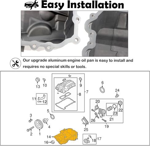 Upgrade Aluminum Engine Oil Pan with Improved Oil pan sealant Compatible with BMW 228i 320i 328i 428i 528i X1 Z4 N20 2.0L Engine Replace#: 11137618512 in Saudi Arabia
