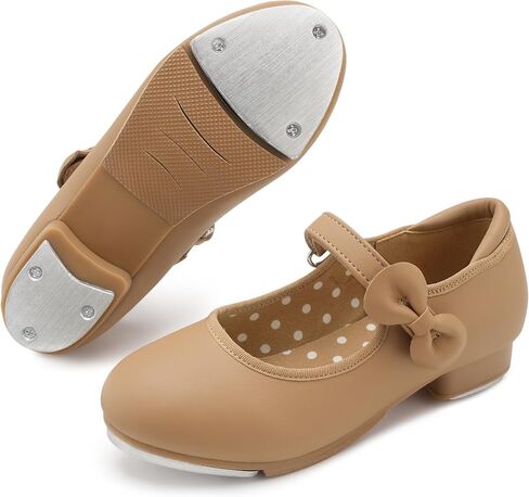 Stelle Girls Tap Shoes Toddler Dance Shoes PU Leather Easy Strap(Toddler/Little Kid/Big Kid) in Kuwait
