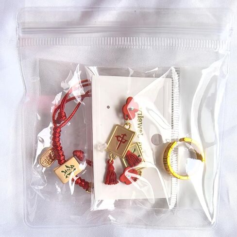 Mahjong Gifts Accessories A Set Of LUCKY Woven Gambling Cotton Chinese Bracelet Mah jongg Drop Earrings Ring Adjustable Unisex For Women Men in Kuwait