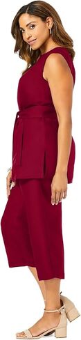 Jessica London Women's Plus Size Two Piece Sleeveless Tunic Top Capri Pants Linen Blend Set in Saudi Arabia