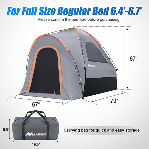 Nilight Truck Bed Bed Tent 5.0-5.5ment truck Truck Tents with Removable Resporting PU2000MM BASE LAYER RAINFLOY BAG BAG TANTS SLEYPENT TENTS للتخييم في الهواء الطلق ، الرمادي الأزرق الرمادي in Kuwait