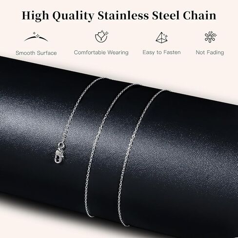 Silver Chain Necklace for Women, Silver Stainless Steel Necklace Chain for Women As a Gift for Your Lover, Family, Elder, Friends and Colleagues Length of 16 18 20 22 24 26 28 30 Inch in Kuwait