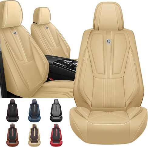 Arazi Car Seat Covers Full Set for Nissan Titan 2004-2025, Nappa Leather Seat Cover Full Coverage Waterproof Seat Protector (Beige,5 Seats Luxury) in Kuwait
