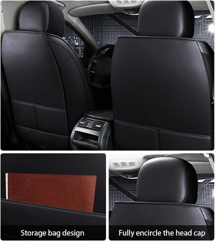 5 Seat Covers for Kia Optima 2004-2020,Nappa Leather Car Seat Covers,Car Seat Cushions,Waterproof Soft Car Seat Covers,Airbag Compatible Interior Accessories(Standard,Black+Red) in Saudi Arabia