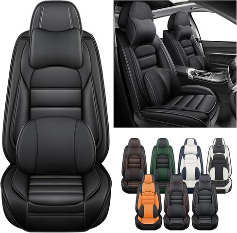 Front Set for Ford Escape Seat Covers 2000-2025, Waterproof Nappa Leather Car Seat Protector, Anti-Slip & Comfortable Car seat Cover (Black & Red) in Saudi Arabia