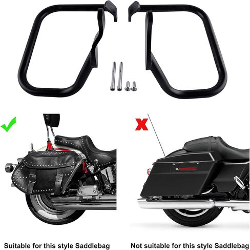 XMT-Moto Chrome Saddlebags Rails Rails تناسب Harley-Davidson Heritage Softail 2000-2017 FLST/FLSTC ، 2000-2005 FXST/FXSTB/FXSTS in Saudi Arabia