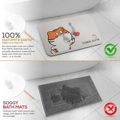 Homerz Stone Bath Mat – Premium Diatomaceous Earth Bath Mat, Rock Absorbent Bath Mats for Bathroom, Modern Stone Drying Mat, Shower Mat Outside Shower, Tapetes para Baño 23.6"x15.3" Gray in Saudi Arabia