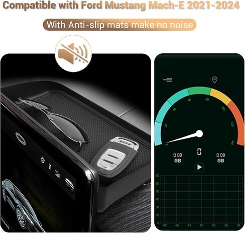 متوافق مع Ford Dashboard Center Rash Tray Mach E Dash Storage Tray for Mustang Mach e Accessories Dashboard Organizer خلف شاشة Dash Screen Ford Must Mach E 2021 2022 2023 2024 2025 in Saudi Arabia
