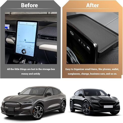 متوافق مع Ford Dashboard Center Rash Tray Mach E Dash Storage Tray for Mustang Mach e Accessories Dashboard Organizer خلف شاشة Dash Screen Ford Must Mach E 2021 2022 2023 2024 2025 in Saudi Arabia