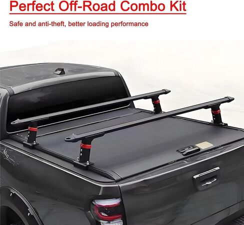 Retractable Hard Tonneau Cover with Truck Bed Rack Compatible For Toyota Tundra 2022 2023 2024 2025 Bed Cover with Lock Pickup accessories 5.5FT (67") Short Bed / 6.5FT (79") Standard Bed(5.5FT in Saudi Arabia