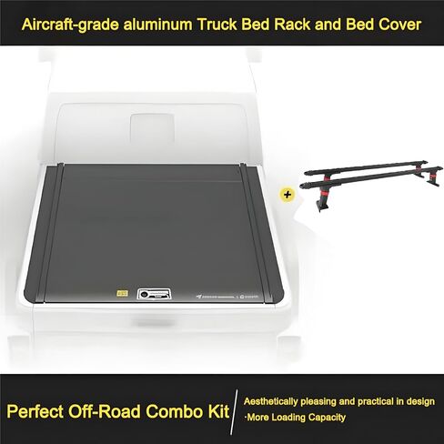 Retractable Hard Tonneau Cover with Truck Bed Rack Compatible For Toyota Tundra 2022 2023 2024 2025 Bed Cover with Lock Pickup accessories 5.5FT (67") Short Bed / 6.5FT (79") Standard Bed(5.5FT in Saudi Arabia