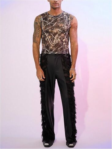 MakeMeChic Men's Camo Tank Top Crew Neck Sleeveless Muscle Shirt Gym Workout Top in Kuwait