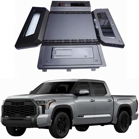 Tonneau Cover Pickup Truck Topper Bed Cap Canopy Compatible For Toyota Tundra 2022 2023 2024 2025 Bed Cover with Lock Hardtop accessories 5.5ft Short Bed / 6.5ft Standard Bed(6.5ft Side Glass S in Saudi Arabia