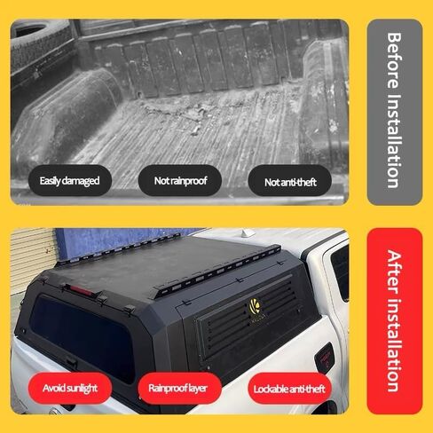 Tonneau Cover Pickup Truck Topper Bed Cap Canopy Compatible For Toyota Tundra 2022 2023 2024 2025 Bed Cover with Lock Hardtop accessories 5.5ft Short Bed / 6.5ft Standard Bed(6.5ft Side Glass S in Saudi Arabia