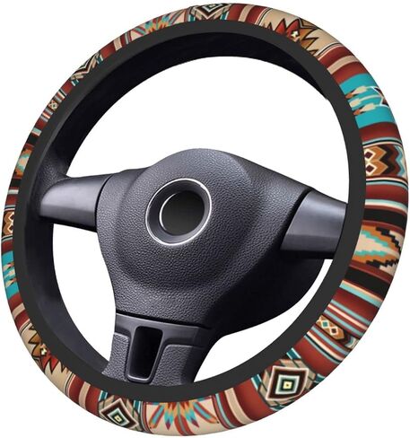 تغطية عجلة القيادة القبلية الجنوبية من الجنوب الغربي ، واقي عجلات Navajo Bohemian Ground For Women For Women Finlip Auto Car Expension in Kuwait