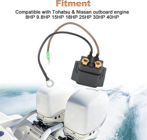 WATERWICH Starter Solenoid Relay Compatible with Tohatsu & Nissan Outboard Engine 8HP 9.8HP 15HP 18HP 25HP 30HP 40HP Replacement for 3H8-76040-0 3H8760400 3H8760400M in Saudi Arabia