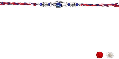 I Jewels Enamel Evil Eye Pearl Rakhi With Rakshabandhan Card for Bro/Brother/Bhai (R344Sb-Re) (Pack of 2) in Saudi Arabia
