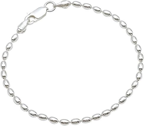 شارع صغير قصير شارع Silver 6 بوصة شارلستون حبات الأرز سوار للنساء Petit 2.2 × 3 mms in Saudi Arabia
