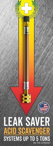 Leak Saver Direct Inject Acid Scavenger - Converts Acid to Synthetic Oil, for A/C Systems Up to 5 Tons - Made in The USA in Saudi Arabia