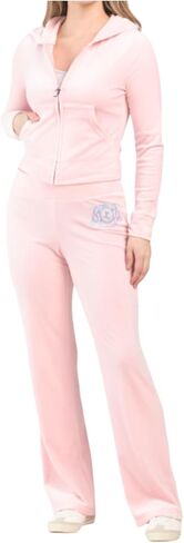 juicy couture Women's Bling Velor Tracksuit (الولايات المتحدة ، ألفا ، X-large ، العادية ، العادية ، الوردي الساخن) in Kuwait