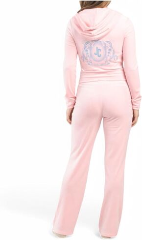 juicy couture Women's Bling Velor Tracksuit (الولايات المتحدة ، ألفا ، X-large ، العادية ، العادية ، الوردي الساخن) in Kuwait