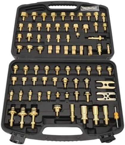 Car Air Conditioning Leak Detector 77pcs Automotive Air Conditioning Leak Test Kit Brass Ac Leak Detection Tools Connector Repair Kit for Car Auto AC in Saudi Arabia