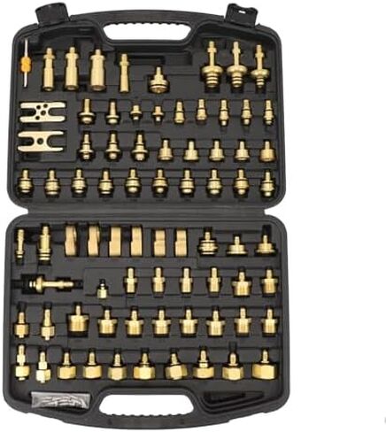 Car Air Conditioning Leak Detector 77pcs Automotive Air Conditioning Leak Test Kit Brass Ac Leak Detection Tools Connector Repair Kit for Car Auto AC in Saudi Arabia