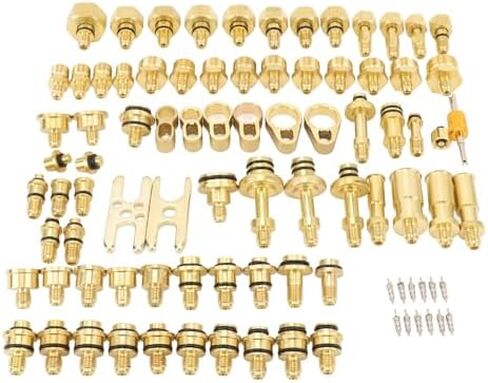 Car Air Conditioning Leak Detector 77pcs Automotive Air Conditioning Leak Test Kit Brass Ac Leak Detection Tools Connector Repair Kit for Car Auto AC in Saudi Arabia