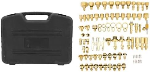 Car Air Conditioning Leak Detector 77pcs Automotive Air Conditioning Leak Test Kit Brass Ac Leak Detection Tools Connector Repair Kit for Car Auto AC in Saudi Arabia