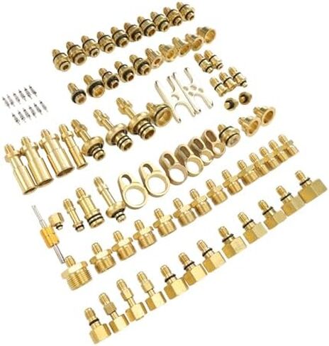Car Air Conditioning Leak Detector 77pcs Automotive Air Conditioning Leak Test Kit Brass Ac Leak Detection Tools Connector Repair Kit for Car Auto AC in Saudi Arabia