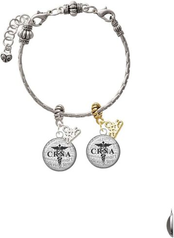 Delight Jewelry Silvertone Domed CRNA - حبل حبل حبل ذهبي يتدلى مع Mini 2025 in Kuwait