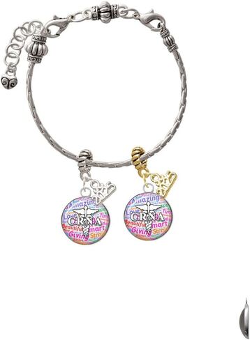 Delight Jewelry Silvertone Domed CRNA - حبل حبل حبل ذهبي يتدلى مع Mini 2025 in Kuwait