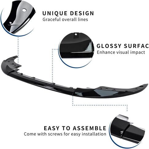 Front Bumper Lip Compatible with (2014-2020) 4-Series F32 F33 F36 with M-Sport Bumper Model ABS Gloss Black Chin Splitter in Kuwait