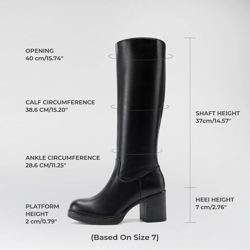 DREAM PAIRS Women's Knee High Boots Chunky Platform Heel Round Toe Boots for Women Side Zipper Stylish Comfortable Tall Boots in Saudi Arabia