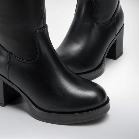 DREAM PAIRS Women's Knee High Boots Chunky Platform Heel Round Toe Boots for Women Side Zipper Stylish Comfortable Tall Boots in Saudi Arabia