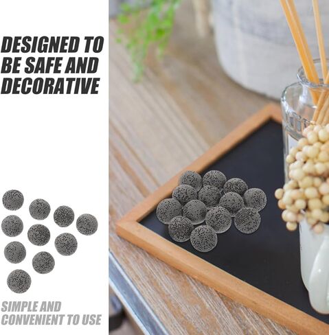 20pcs Natural Volcanic Rock Essential Oil Diffuser Stones, 0.62 Inch Grey Aromatherapy Essential Oil Diffuser Stones for Home, Office in Saudi Arabia
