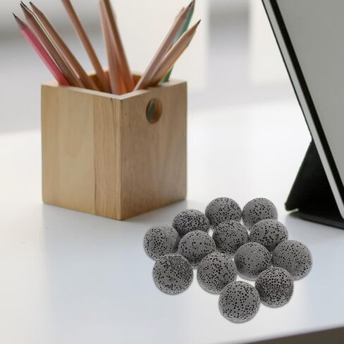 20pcs Natural Volcanic Rock Essential Oil Diffuser Stones, 0.62 Inch Grey Aromatherapy Essential Oil Diffuser Stones for Home, Office in Saudi Arabia