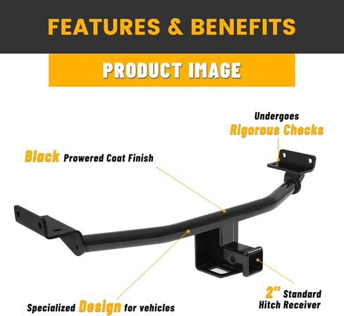 KUAFU Class 3 Trailer Hitch Compatible with 2009-2012 Suzuki Equator & 2005-2024 Nissan Frontier Towing Hitch 2" Receiver Steel Powder Coated Black in Saudi Arabia