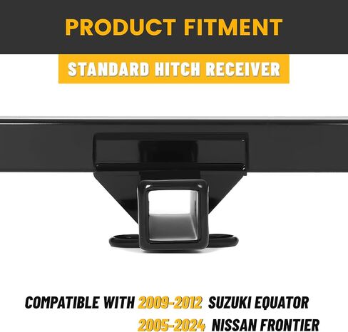 KUAFU Class 3 Trailer Hitch Compatible with 2009-2012 Suzuki Equator & 2005-2024 Nissan Frontier Towing Hitch 2" Receiver Steel Powder Coated Black in Saudi Arabia