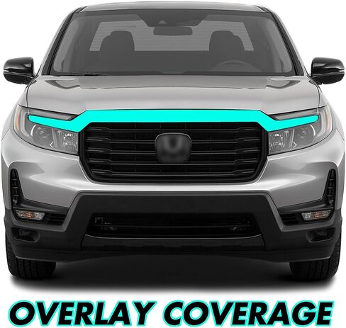 Slickmod Chrome Delete Blackout Vinyl Overlay لعام 2021-2024 Honda Ridgeline Mront Grill Trim (Black Matte) in Saudi Arabia