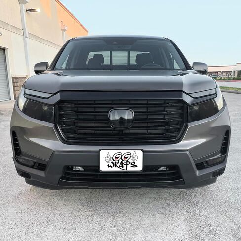 Slickmod Chrome Delete Blackout Vinyl Overlay لعام 2021-2024 Honda Ridgeline Mront Grill Trim (Black Matte) in Saudi Arabia
