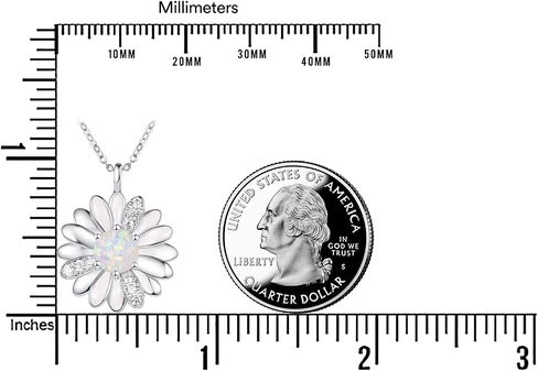 هدايا قلادة Kingwhyte Daisy للنساء 925 Sterling Silver Opal Daisy Pendant Spring Flower Necklace Graduation Graduation Birthday Celebrate تهنئة هدية in Kuwait