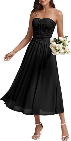 DRESSTELLS Women's Cocktail Dress, Strapless Tube Top Long Maxi Summer Formal Mesh Dresses 2025 in Kuwait