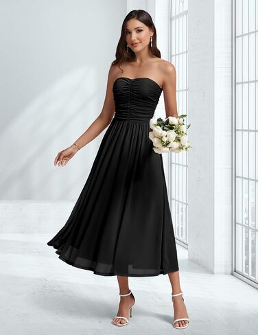 DRESSTELLS Women's Cocktail Dress, Strapless Tube Top Long Maxi Summer Formal Mesh Dresses 2025 in Kuwait